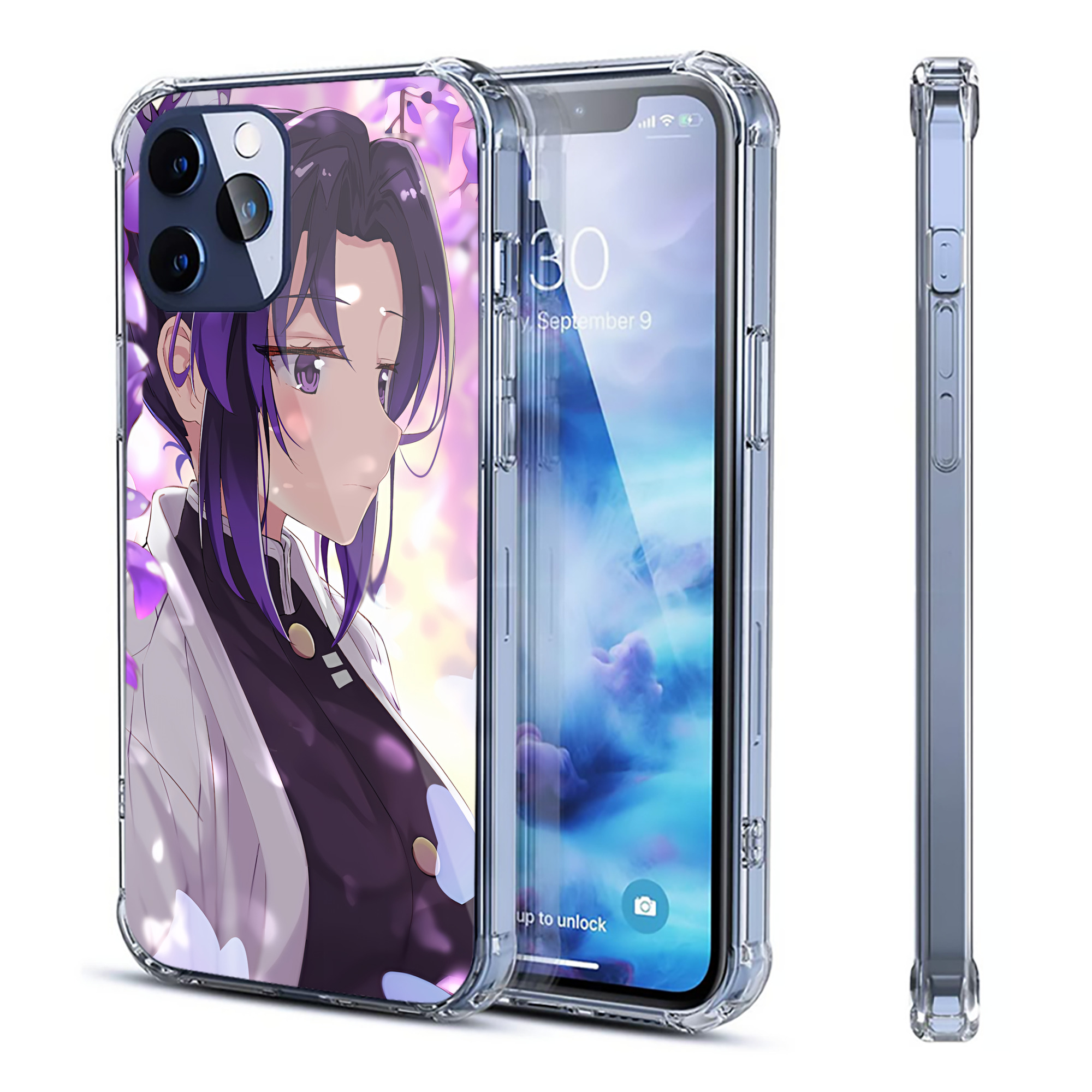 （画像用） 鬼滅の刃（きめつのやいば）蟲柱-胡蝶 しのぶ／こちょう しのぶ Kochou Shinobu 【iPhone 12シリーズ対応】透明スマホケース（クリアソフトケース）